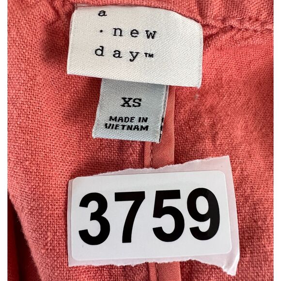 A New Day Women's Blazer Jacket Linen Blend Orange Button Closure Size XS - Picture 9 of 9